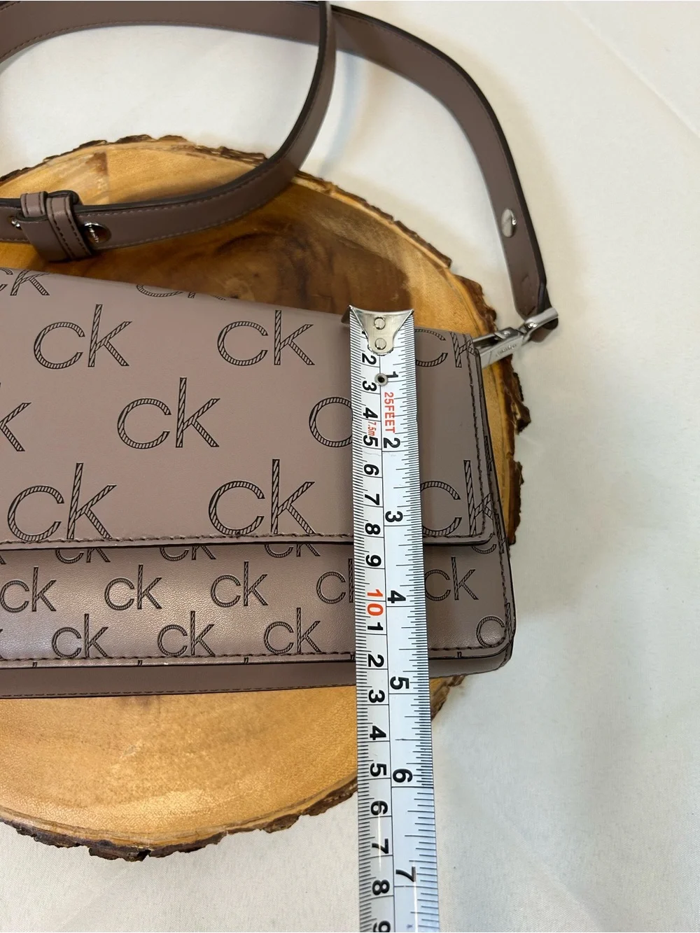 Calvin Klein Signature‎ Embossed Asymmetric Triple Compartment Shoulder Bag